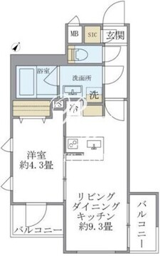 コンポジット渋谷初台 502 間取り図