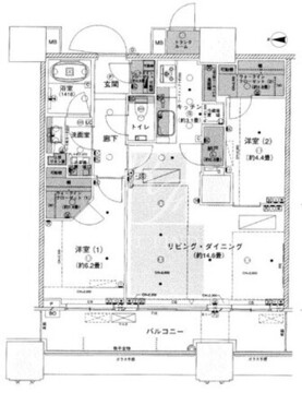 パークシティ大崎ザタワー 3005 間取り図