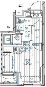 レガリス高田馬場2 202 間取り図