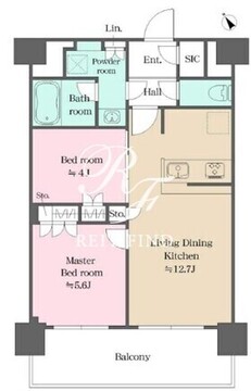 ウエリスアーバン水天宮前 13階H 間取り図