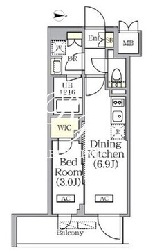 プライムガーデン銀座八丁堀 305 間取り図