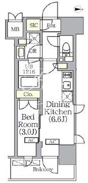 プライムガーデン銀座八丁堀 1005 間取り図