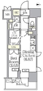 プライムガーデン銀座八丁堀 806 間取り図