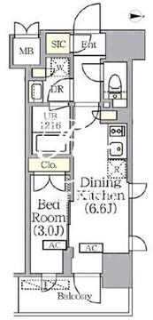 プライムガーデン銀座八丁堀 906 間取り図