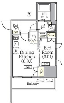 プライムガーデン銀座八丁堀 207 間取り図