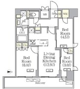プライムガーデン銀座八丁堀 1202 間取り図