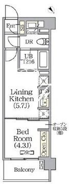 プライムガーデン赤塚 411 間取り図