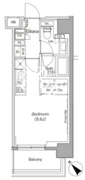 ザ・パークハビオ月島フロント 906 間取り図