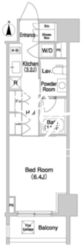 コンフォリア門前仲町 408 間取り図