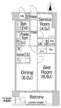 コンフォリア赤羽岩淵 208 間取り図