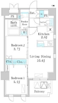 エル・セレーノ錦糸町 201 間取り図