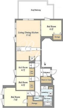 エフローレプルミエ武蔵小山 502 間取り図