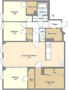 エフローレプルミエ武蔵小山 101 間取り図