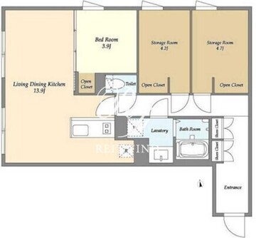 エフローレプルミエ武蔵小山 204 間取り図