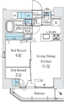 プライムブリス巣鴨 502 間取り図