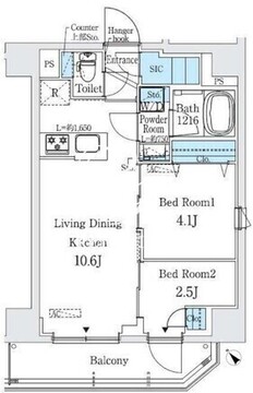 プライムブリス巣鴨 501 間取り図