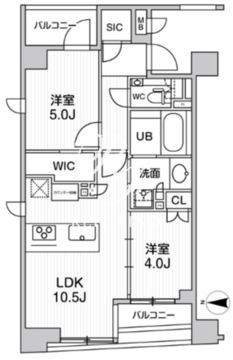 シーズンフラッツ日本橋人形町プレミア 401 間取り図