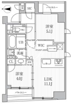 シーズンフラッツ日本橋人形町プレミア 604 間取り図