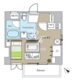 レジディア恵比寿 903 間取り図