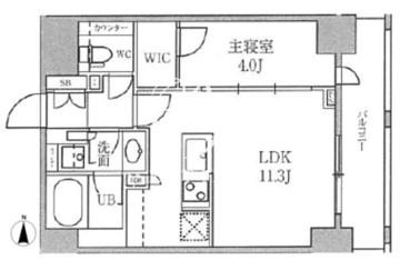 シーズンフラッツ菊川 402 間取り図