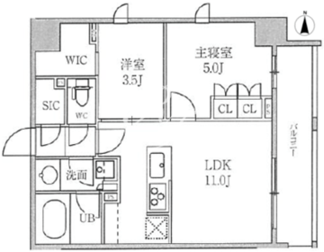 シーズンフラッツ菊川 303 間取り図