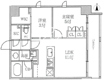 シーズンフラッツ菊川 603 間取り図