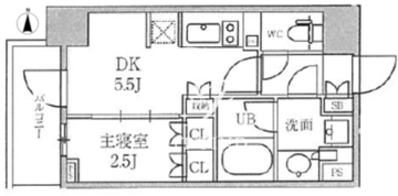 シーズンフラッツ菊川 404 間取り図