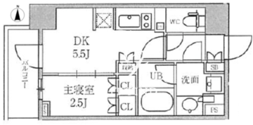 シーズンフラッツ菊川 504 間取り図