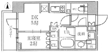 シーズンフラッツ菊川 604 間取り図