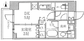 シーズンフラッツ菊川 704 間取り図