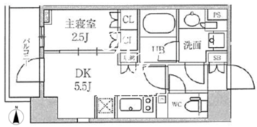 シーズンフラッツ菊川 605 間取り図