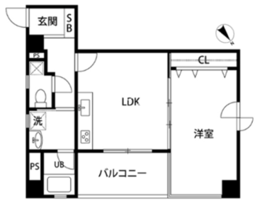 ルクレ日本橋蛎殻町 502 間取り図