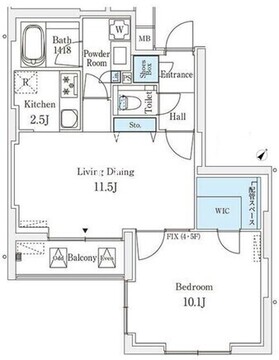 ロイジェント銀座 1102 間取り図