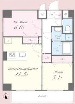 メゾンシャルール 201 間取り図