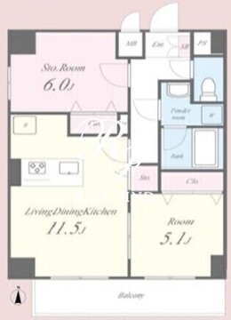 メゾンシャルール 501 間取り図