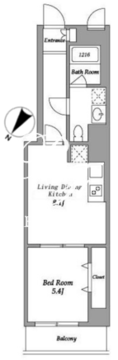 エスティメゾン東新宿 202 間取り図