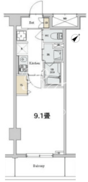 カスタリア本駒込 107 間取り図