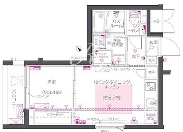 ズーム西早稲田 305 間取り図