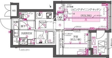 ズーム西早稲田 406 間取り図