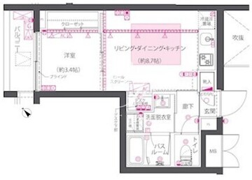 ズーム西早稲田 401 間取り図