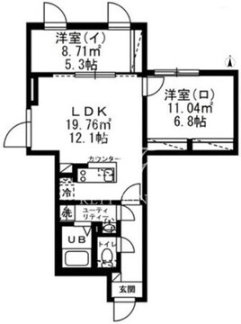 ソラシアレジデンス西日暮里 501 間取り図