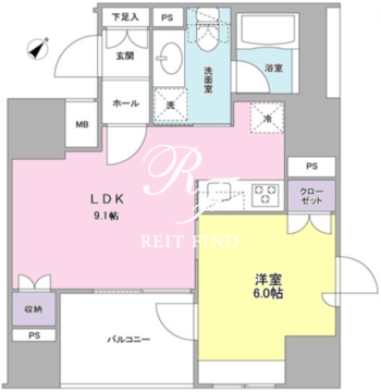 コンフォリア池袋DEUX 403 間取り図