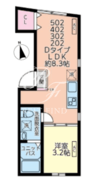 TAKAIDO ONE 302 間取り図 ?>