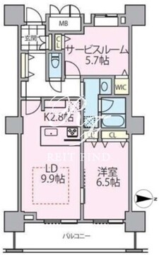 ロイヤルパークスタワー南千住 1804 間取り図