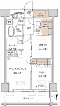 プライムネクサス大森北 425 間取り図