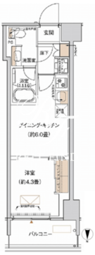 プライムネクサス大森北 432 間取り図