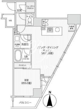 レジディア笹塚2 1508 間取り図