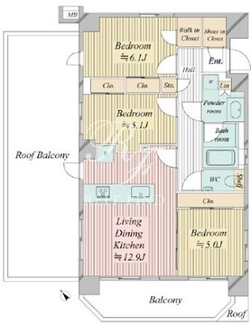 Nステージ船堀 701 間取り図