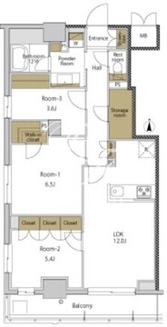 ＲＪＲプレシア大森北 701 間取り図