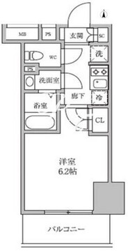 レジディア蒲田4 411 間取り図